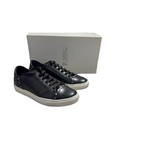 Versace Collection Men's Black Leather Sneakers Size 40 / 7‎ US